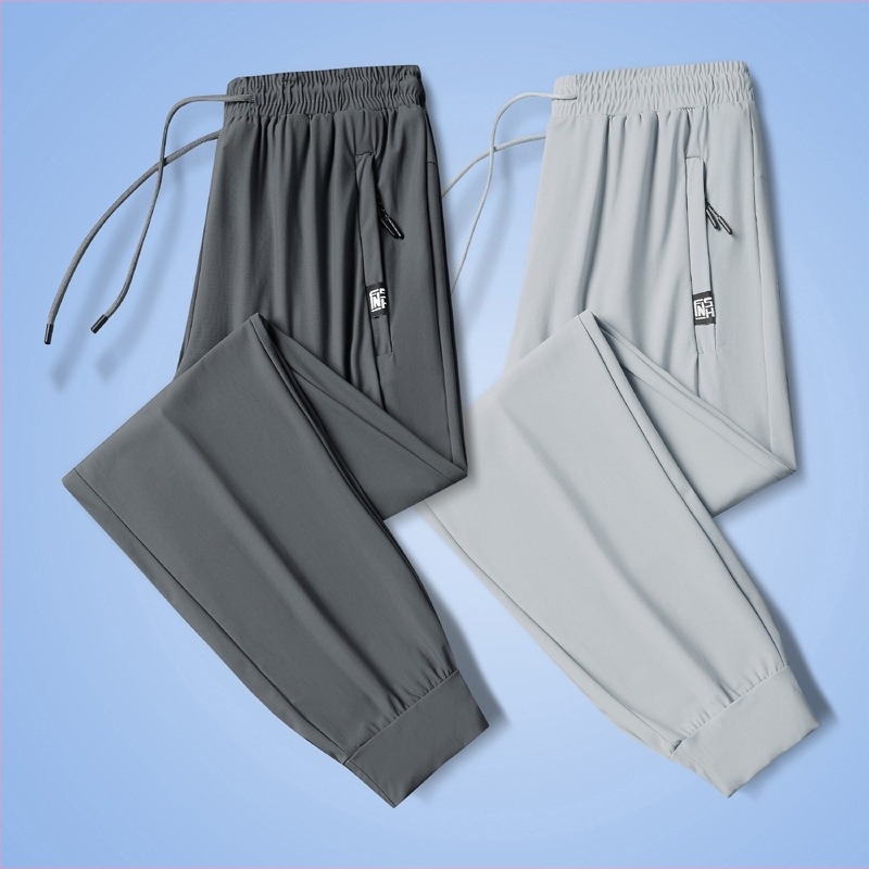 Koreai stílusú nylon stretch hosszú egyenes nadrág, középmagas derék