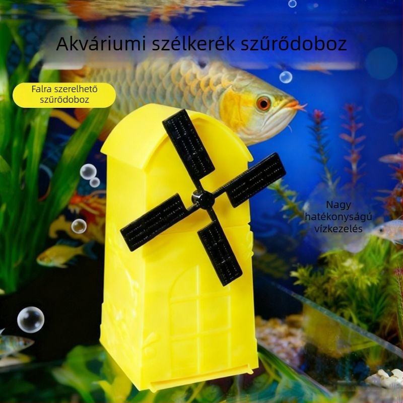 Akváriumi szélkerek szűrődoboz, forgatható, falra szerelhető, száraz–nedves szétválasztás, oxigénnel dúsítás, modell ZR