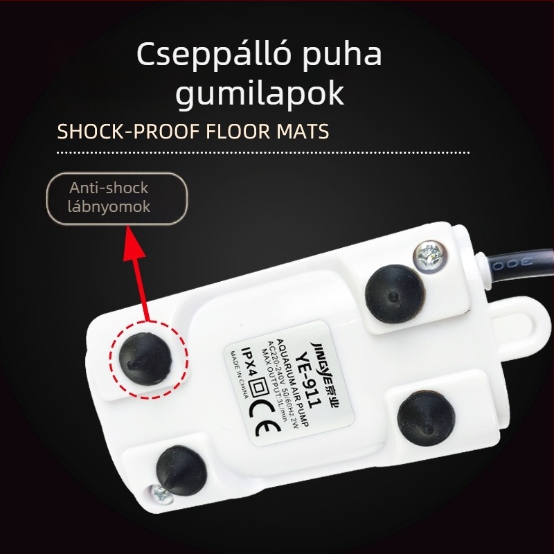 Akvarisztikus oxigénpumpa otthoni használatra, modell 911, tömeg 137 g