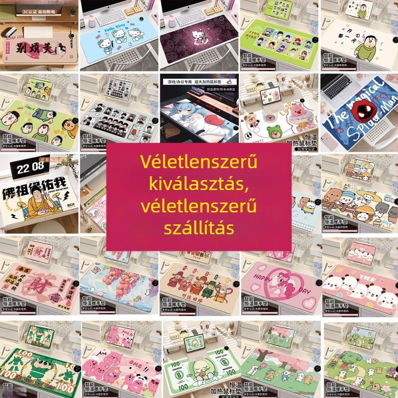 Rajzfilm-stílusú melegedő egérpad, hálózatról működtetve, 220V, 85W, alumínium hőelvezető lemez, intelligens hőmérséklet-vezérlés