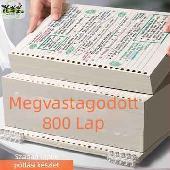 Szabad lépéses cseremag a gyakorló blokkhoz: vízszintes vonalas rácsos üres oldalak, Daolin papír, 60 oldal, 26 lyuk, kód ZH-1001