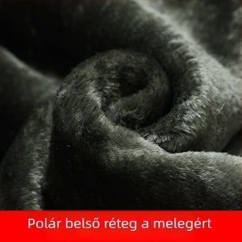 Kamuflált pamut kabát fleece béléssel, középhosszú, munkaruha fiúknak