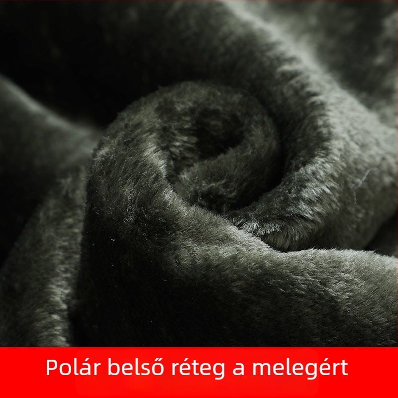 Kamuflált pamut kabát fleece béléssel, középhosszú, munkaruha fiúknak