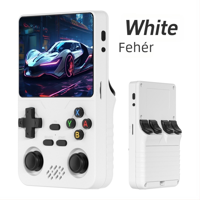 Kézi retro játékkonzol, RK3326 Linux, 64GB/128GB, IPS kijelző, vezeték nélküli, Type-C töltés/OTG