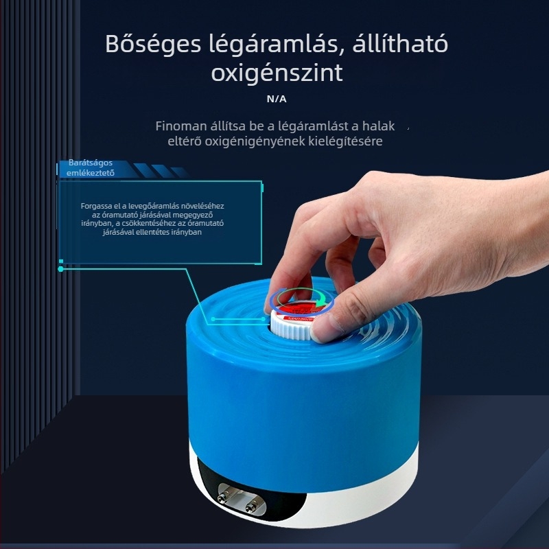 Akvárium oxigénpumpa, ultracsendes aerátor, kompakt, nagy teljesítményű otthoni oxigénpumpa.