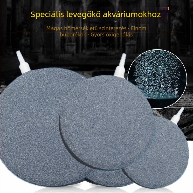 Akvaris oxigénszivattyú levegőkövvel, magas hőmérsékletű szinterezett homokágy, buborékvonal és oxigén diffúzor
