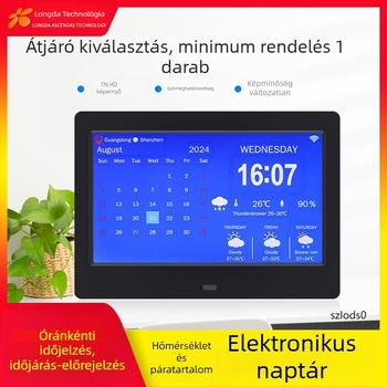 WiFi okos digitális óra DPF-808, hőmérséklet- és páratartalom szenzorral, videólejátszás, 800x600 felbontás, SD/USB támogatás