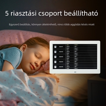 WiFi okos digitális óra DPF-808, hőmérséklet- és páratartalom szenzorral, videólejátszás, 800x600 felbontás, SD/USB támogatás