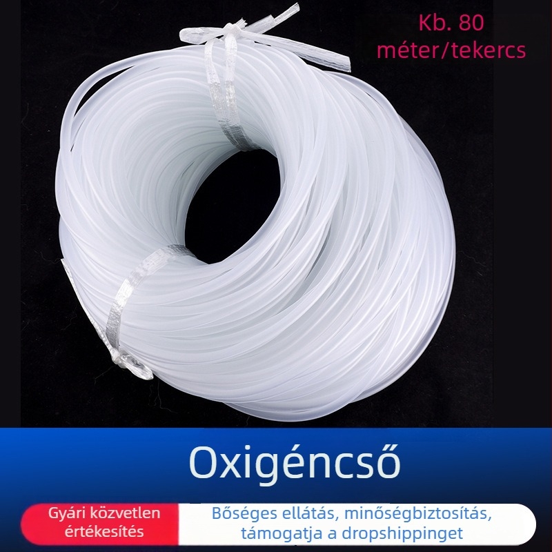 Szilikon akvárium oxigéncső 4x6 mm oxigénpumpához