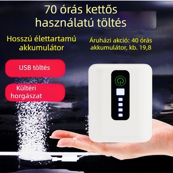 Újratölthető hordozható oxigénpumpa és aerátor halak akváriumokhoz, kültéri kettős használatra, 200 g
