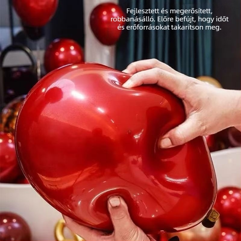 Esküvői lufi dekorációs készlet – szív alakú latex dekorációs lufik logónyomtatással