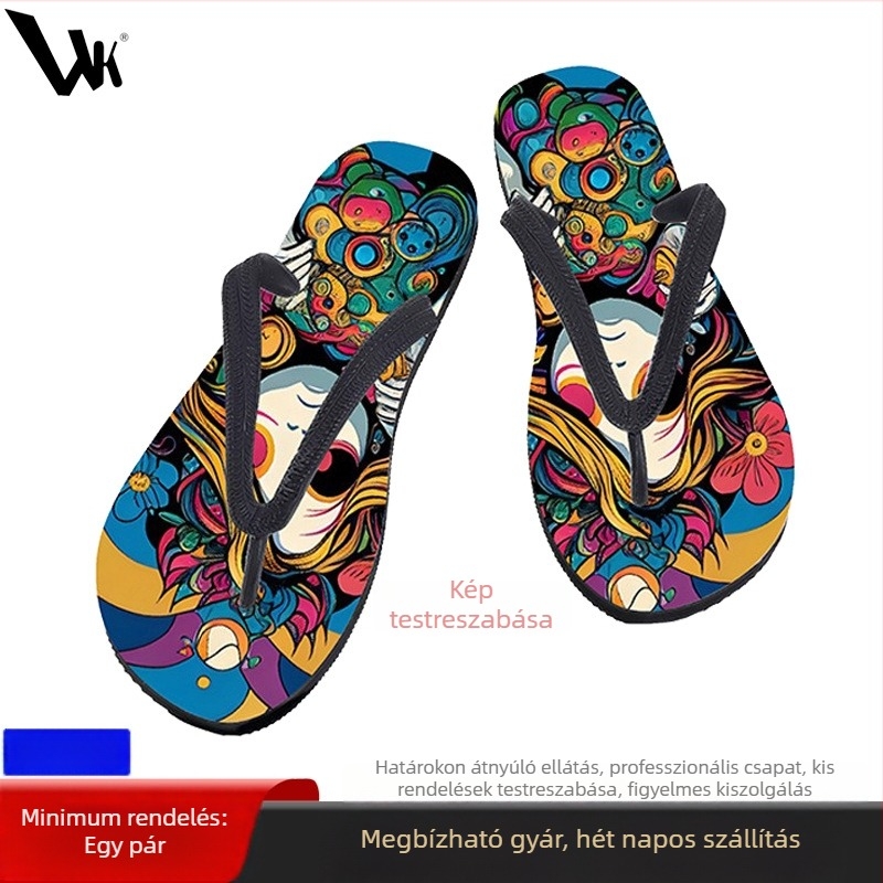 Férfi nyári flip-flopok, csúszásmentes EVA talppal, nyitott ujjal, textil felsőrésszel, strand és szabadidő használatra