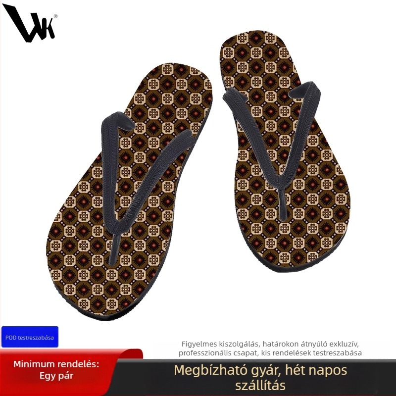 Férfi nyári flip-flopok, csúszásmentes EVA talppal, nyitott ujjal, textil felsőrésszel, strand és szabadidő használatra
