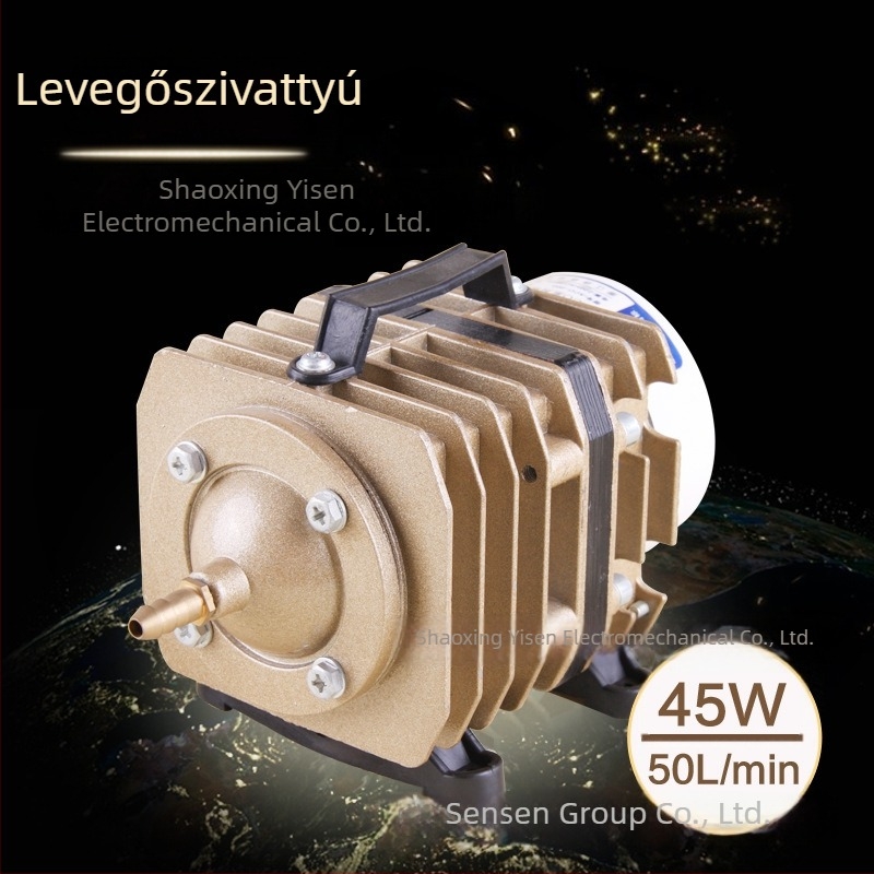Elektromágneses levegőkompresszor oxigénpumpával, modell ACO-003, márka Fishing Booth, tömeg 1,6 kg