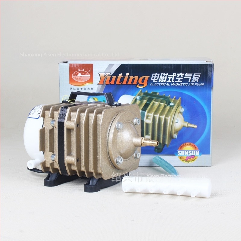 Elektromágneses levegőkompresszor oxigénpumpával, modell ACO-003, márka Fishing Booth, tömeg 1,6 kg