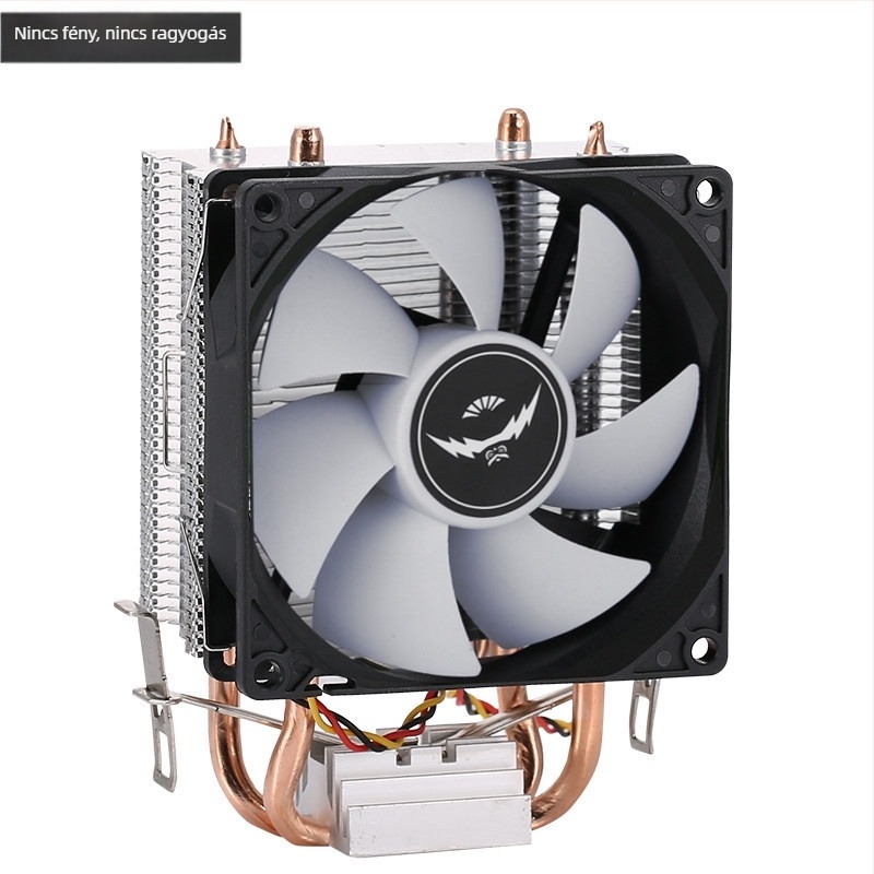CPU hűtő radiátor réz- és alumínium ötvözetből, hőcsövek: 2/4/6, hidraulikus csapágy, 2000 RPM, zaj 25 dB