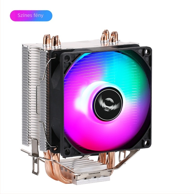 CPU hűtő radiátor réz- és alumínium ötvözetből, hőcsövek: 2/4/6, hidraulikus csapágy, 2000 RPM, zaj 25 dB
