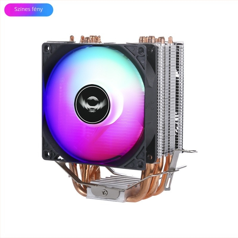 CPU hűtő radiátor réz- és alumínium ötvözetből, hőcsövek: 2/4/6, hidraulikus csapágy, 2000 RPM, zaj 25 dB