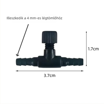 Akváriumi oxigénpumpa légáramlás-szabályzó szelep