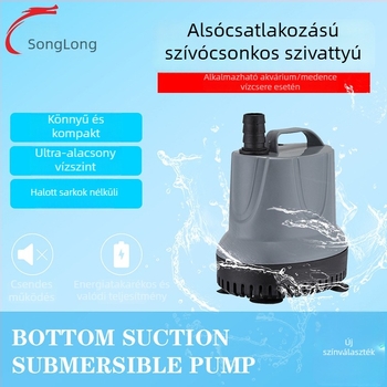 Merülő akváriumpumpa alsó szívó dizájnnal a víz körforgásáért és oxigénellátásért (ABS, tömeg 0,5 kg)
