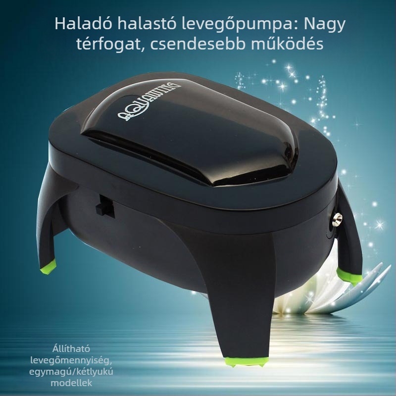 AQ magas teljesítményű akváriumi oxigénpumpa ultracsendes aerátorral, modellek AQ918/AQ928/AQ938/AQ934, 2.5W