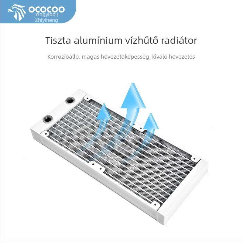 Vízhűtő radiátor, alumínium ház, 12 hőcső, CPU-kompatibilis, modellek 120/240/360