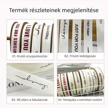Születésnapi torta szalag ajándékdobozokhoz és virágcsokrokhoz bordázott textúrával