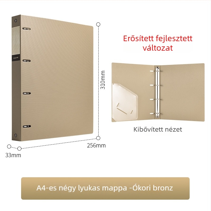 Ts-1615 Négylyukú A4 PP iratrendező beillesztő oldalakkal, testre szabható, nyomtatott logó