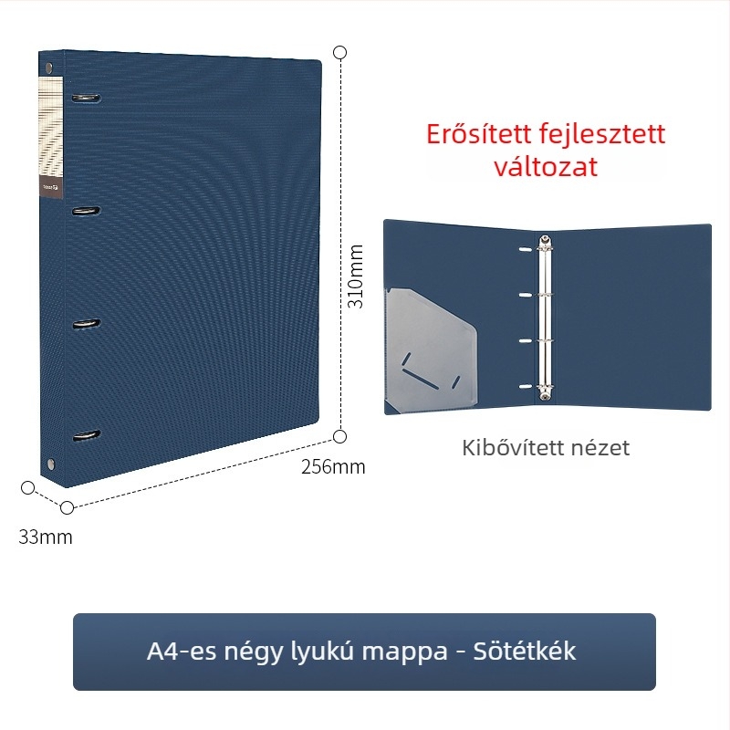 Ts-1615 Négylyukú A4 PP iratrendező beillesztő oldalakkal, testre szabható, nyomtatott logó