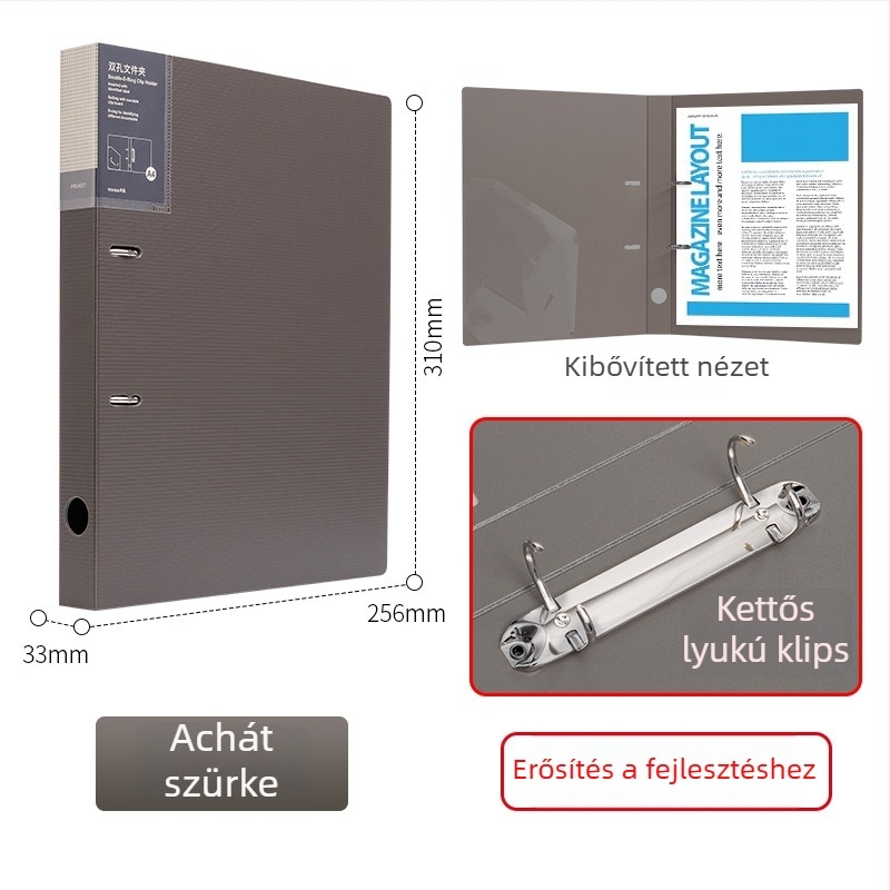 Ts-1615 Négylyukú A4 PP iratrendező beillesztő oldalakkal, testre szabható, nyomtatott logó
