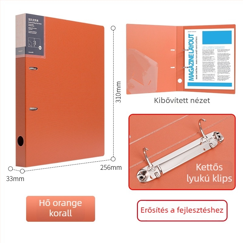 Ts-1615 Négylyukú A4 PP iratrendező beillesztő oldalakkal, testre szabható, nyomtatott logó