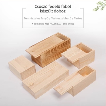 LG628 Fa tároló doboz, természetes fa, átlátszó fedél, logó nyomtatás elérhető, ezüst forró nyomtatás, csomagoló doboz