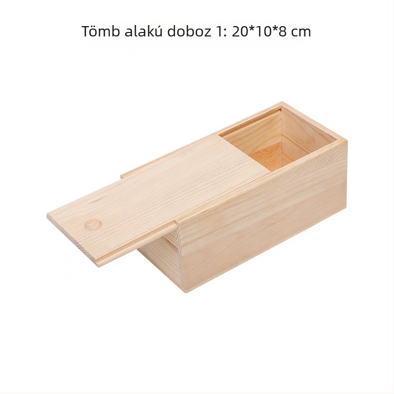 LG628 Fa tároló doboz, természetes fa, átlátszó fedél, logó nyomtatás elérhető, ezüst forró nyomtatás, csomagoló doboz