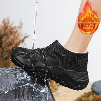 Unisex EVA esőcsizma műszőrme béléssel, középmagas csővel, vízálló és csúszásmentes munkacipő mind a szezonokra