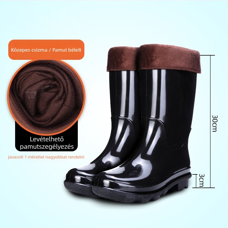 Férfiaknak készült ipari-bányászati magas szárú esőcsizmák, vízállóak, csúszásmentesek, kopásálló PVC felsőréteg