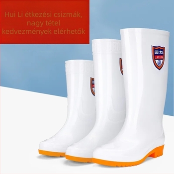 Konyhai esőcsizma, PVC felsőrész, magas szár, bélés mesterséges gyapjú, talp: beef tendon, csúszásmentes