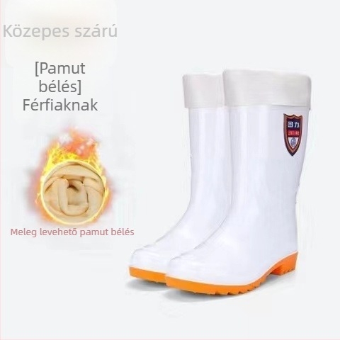 Konyhai esőcsizma, PVC felsőrész, magas szár, bélés mesterséges gyapjú, talp: beef tendon, csúszásmentes