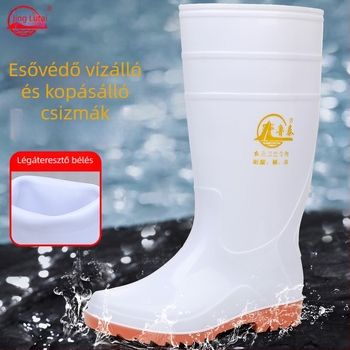 1302 Modell Magasított PVC Esőcsizmák — Uniszex, PVC Felsőrész, Gumírozott Talp, Csúszásmentes