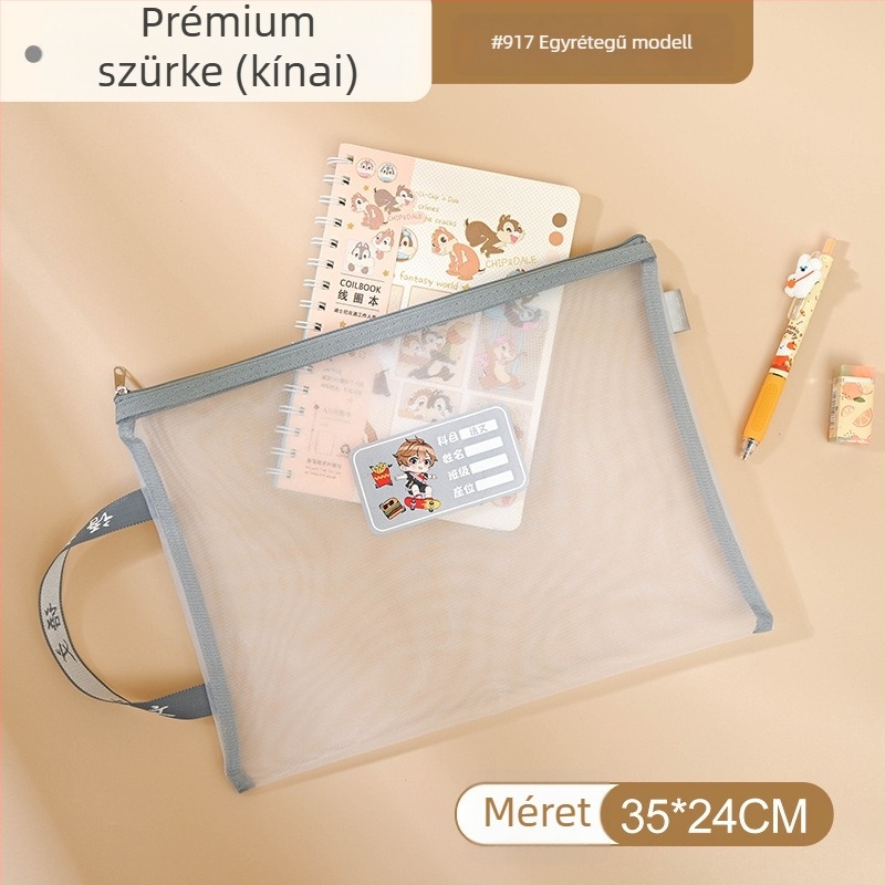 Yifa A4 Diák Zárható Tantárgy Tasak — Nylon Háló Anyag, Zipper Stílus, Karikatúra Stílus, 35 g (egy réteg) / 50 g (két réteg)