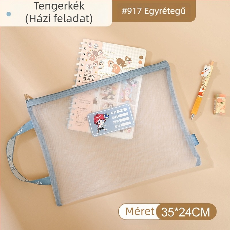 Yifa A4 Diák Zárható Tantárgy Tasak — Nylon Háló Anyag, Zipper Stílus, Karikatúra Stílus, 35 g (egy réteg) / 50 g (két réteg)