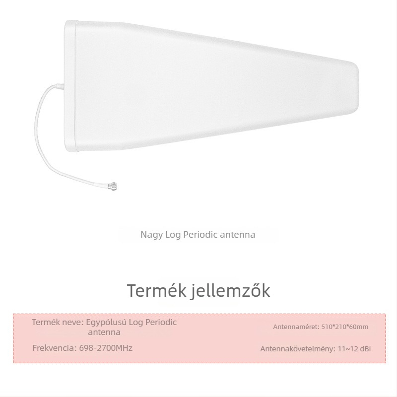 Log-periodikus antenna, 10 dBi nyereség, 698–4000 MHz, kültéri, ayissmoye XDS
