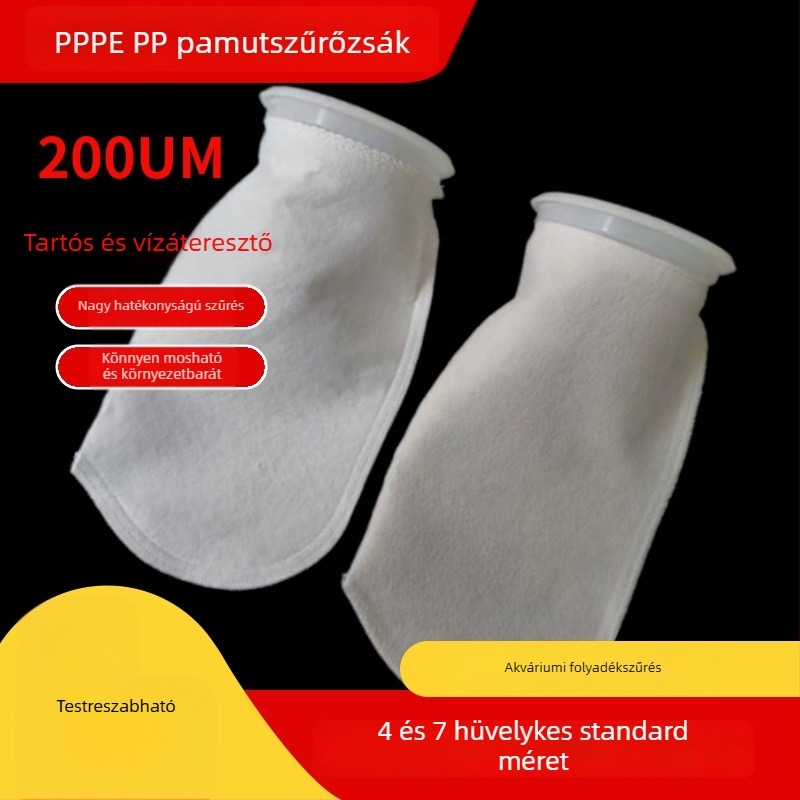 Akvarisztikus alján lévő szűrőtáska, száraz-nedves elválasztás, PP/PE szűrőrost, 200 µm
