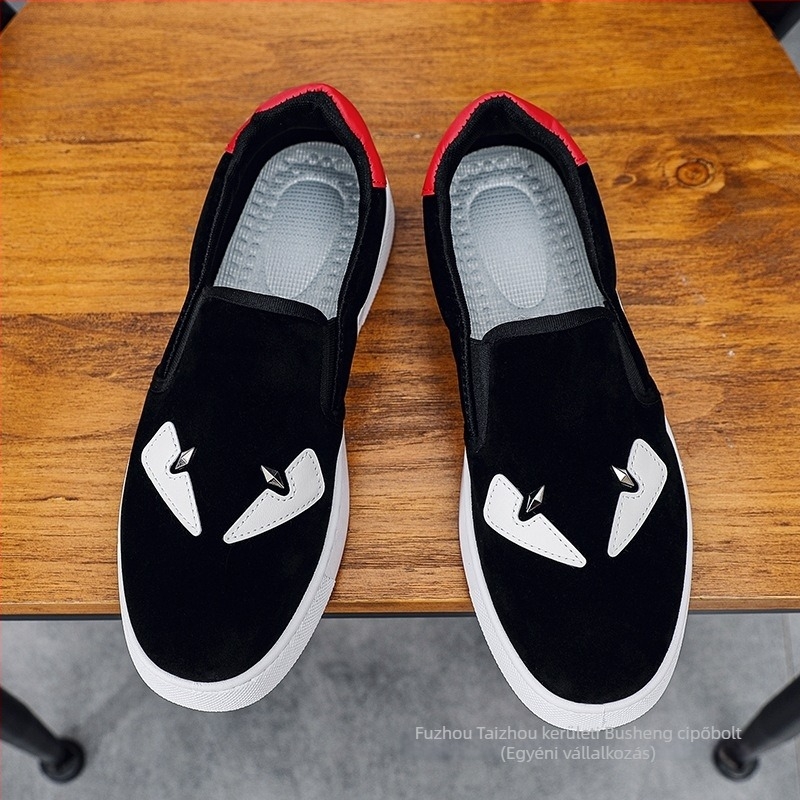 Férfi Slip-On cipő Nubuk felsőrésszel, gumírozott talppal, hálós belsővel, vulkanizált talppal