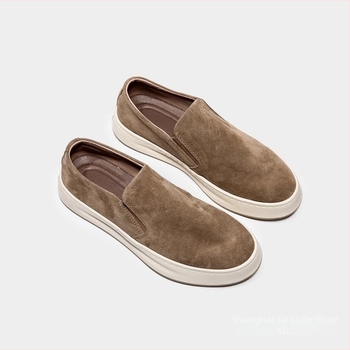 Férfi Slip-On mokaszín, lélegző mikroszálas bőrfelső, gumí talp, hegyes orr, vulkanizált kivitel, téli 2024