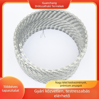 Galanizált kettős csavarodású szögesdrót kerítés háló, SIRO stílus, jobbkezes csavarodás, húzószilárdság 500