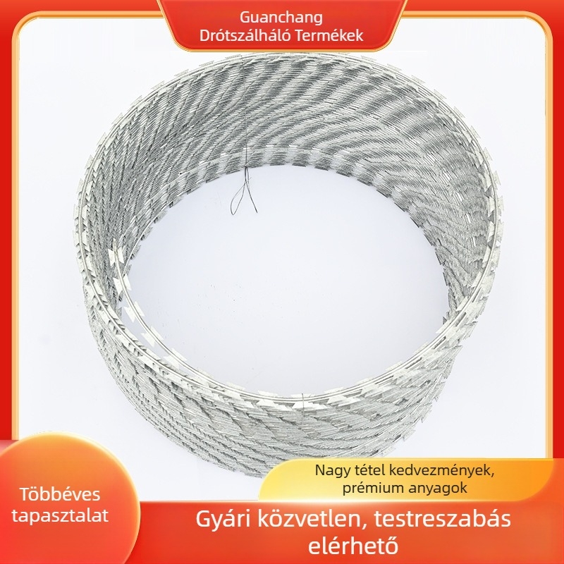 Galanizált kettős csavarodású szögesdrót kerítés háló, SIRO stílus, jobbkezes csavarodás, húzószilárdság 500