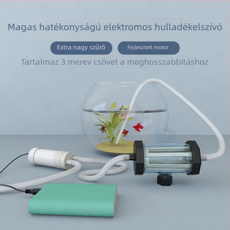 Akváriumi vízcserélő pumpa ürülék szívóval, elektromos tisztítással és homok mosásával