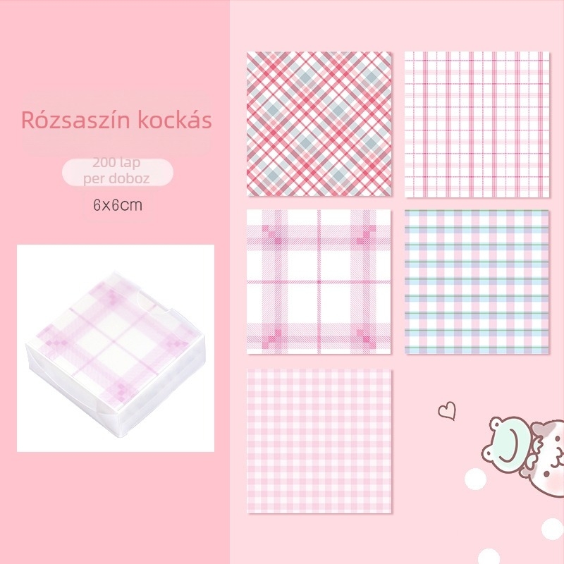 Naptárhoz tervező rácsos jegyzetek, 200 lap, ragasztásra kész, diákoknak