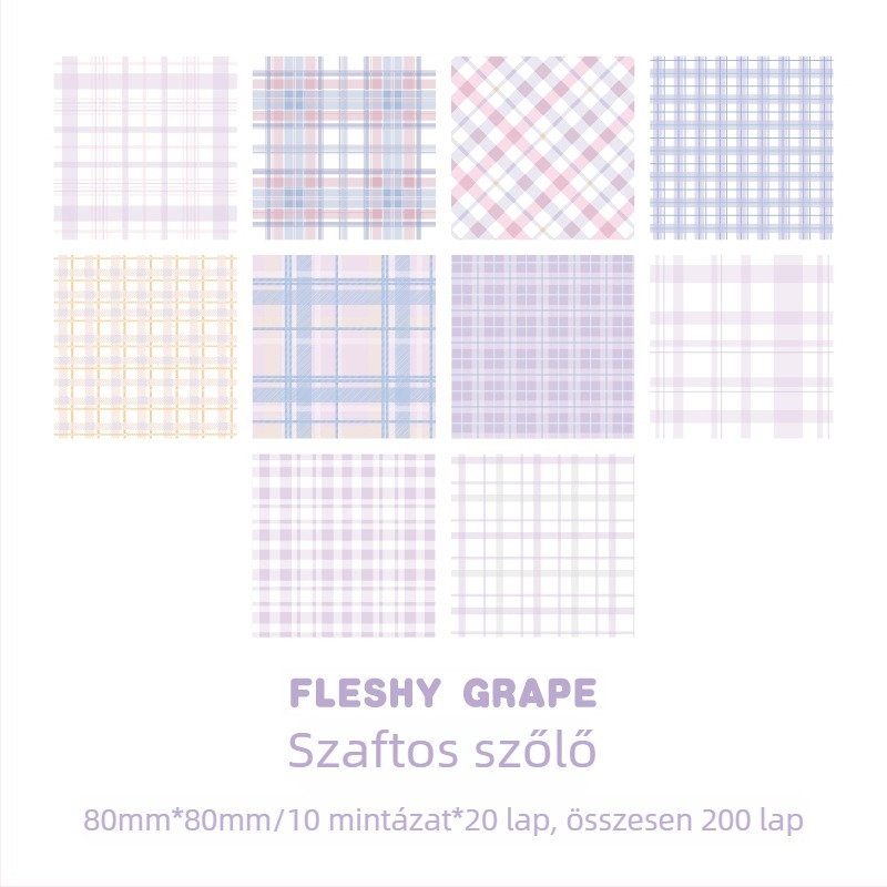 Naptárhoz tervező rácsos jegyzetek, 200 lap, ragasztásra kész, diákoknak