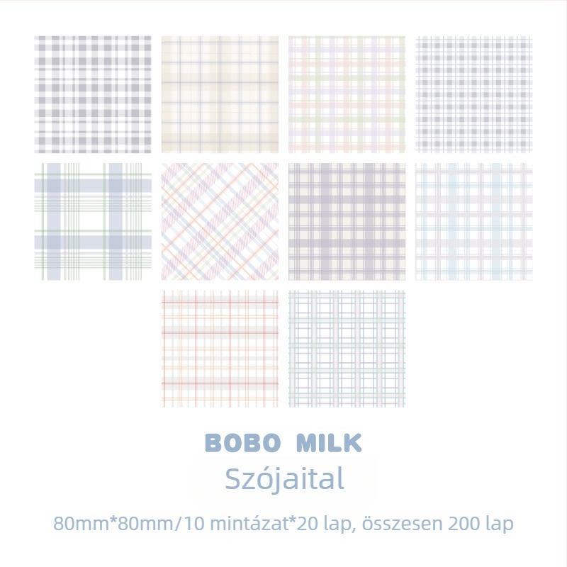 Naptárhoz tervező rácsos jegyzetek, 200 lap, ragasztásra kész, diákoknak